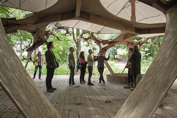 Martin-Self-explaining-pavilion-structure-on-AA-Members-Trip-to-Hooke-Park_Photo-Natalia-Sherchenkova