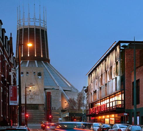 Everyman Theatre & Catholic Cathedral opposite